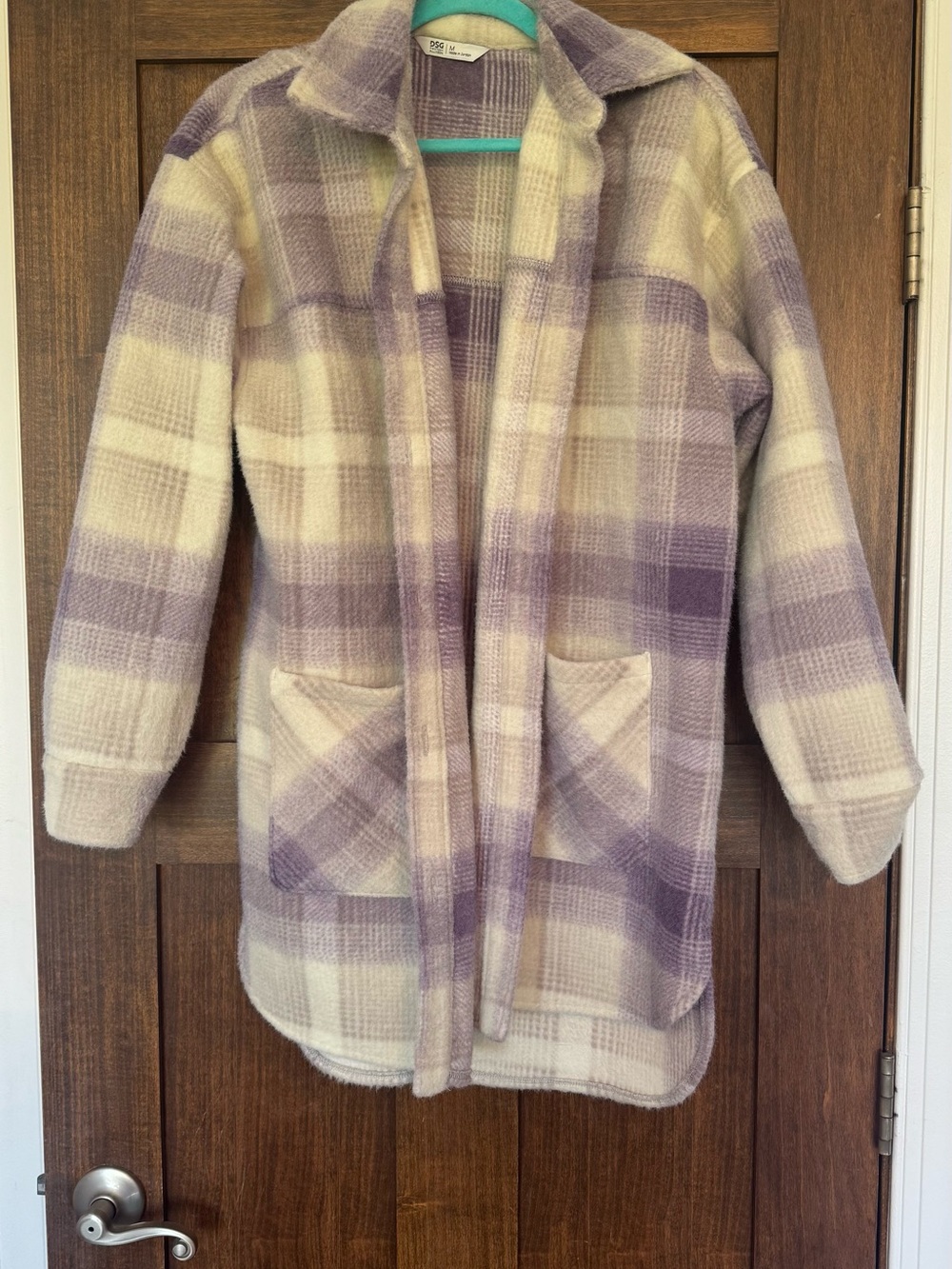 DSG Lavender and Cream Plaid Teddy Jacket